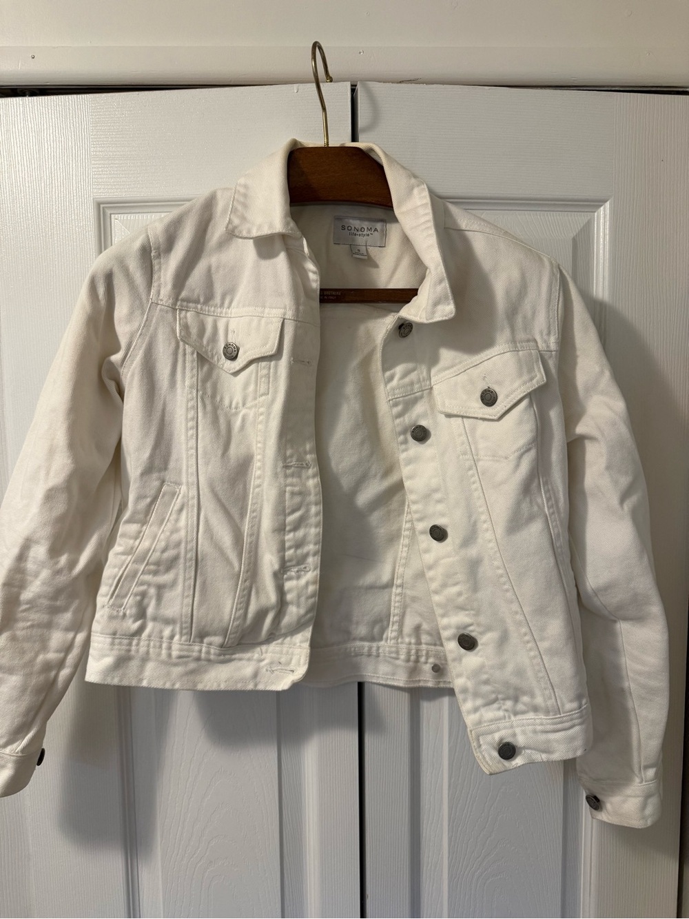Sonoma Cream Cotton Denim Jacket